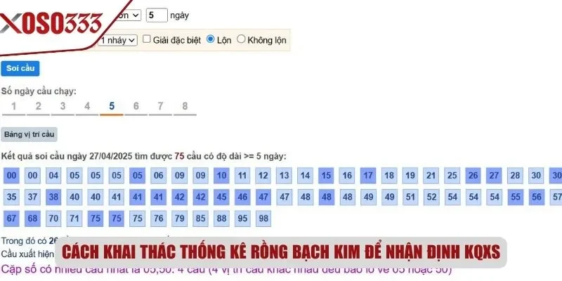 Cách khai thác thống kê Rồng Bạch Kim để nhận định KQXS